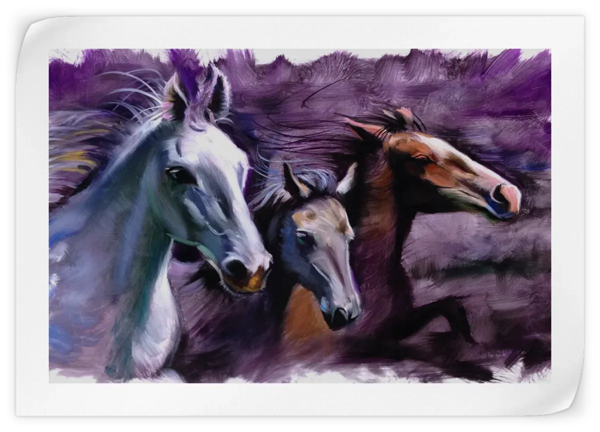 3 Horses Wall Art