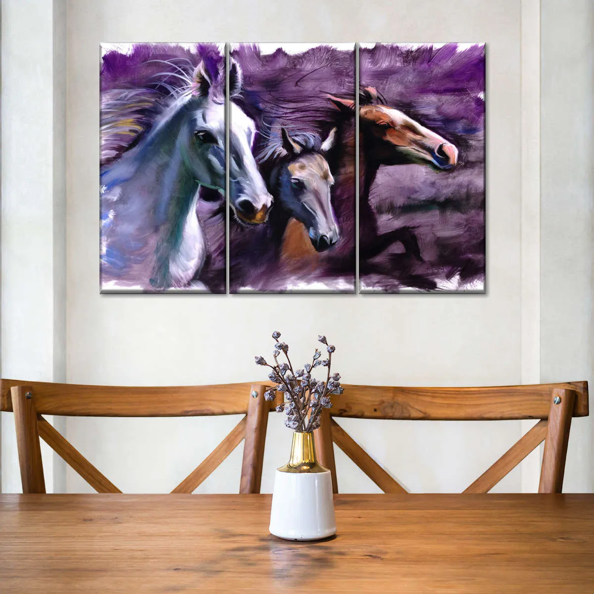 3 Horses Wall Art