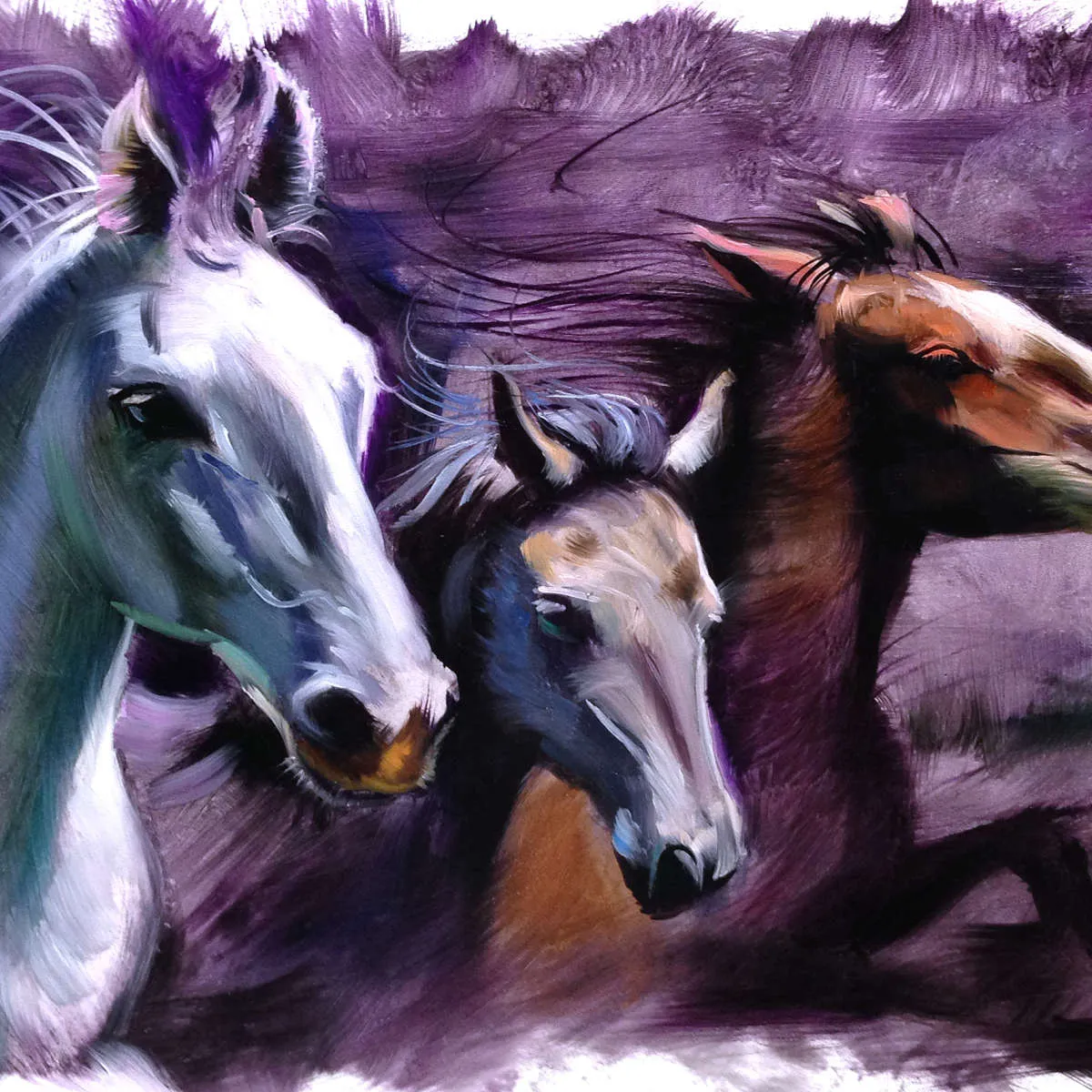 3 Horses Wall Art