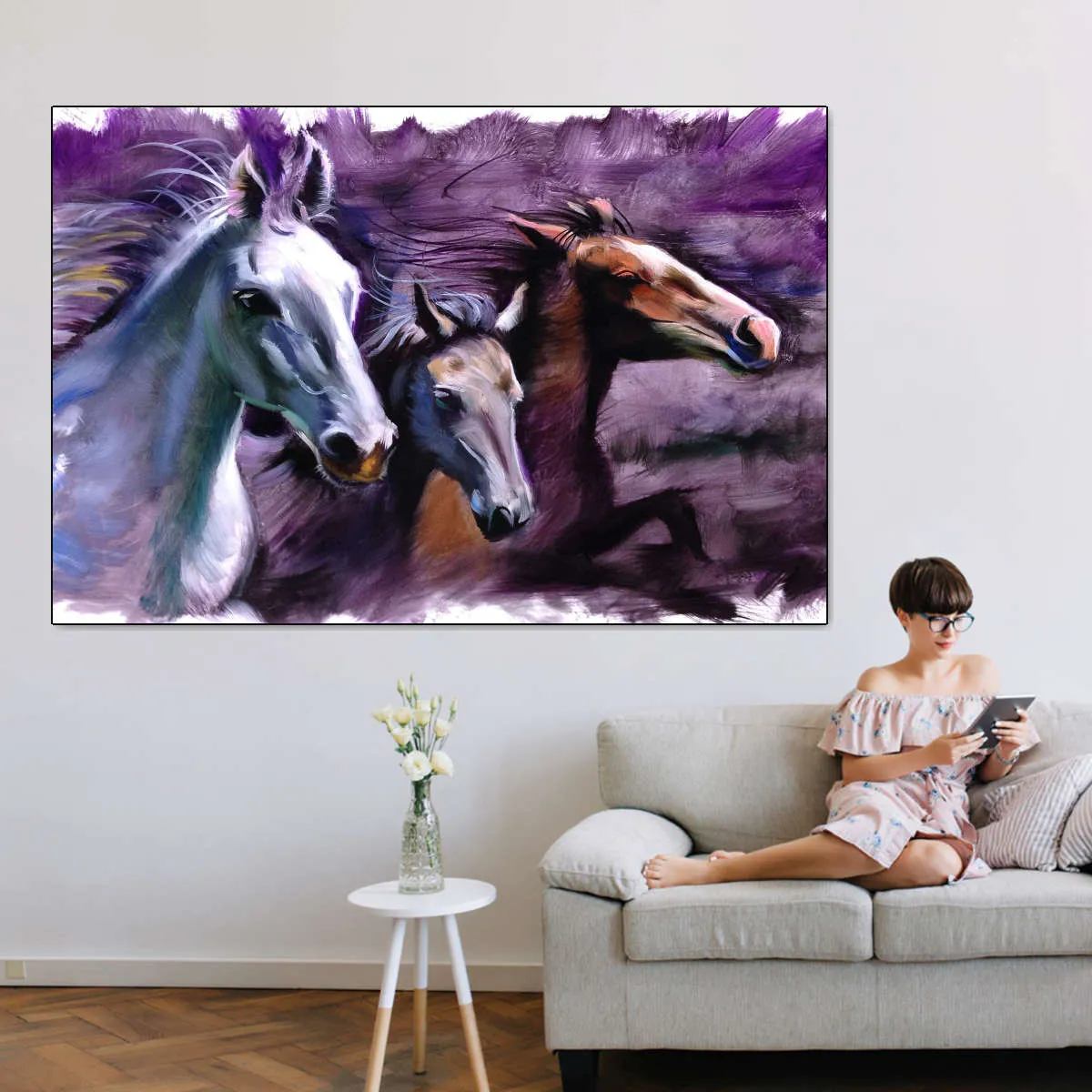 3 Horses Wall Art