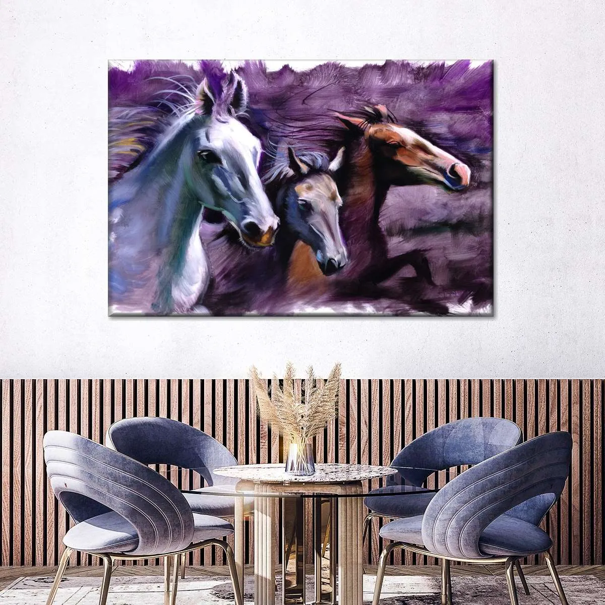 3 Horses Wall Art