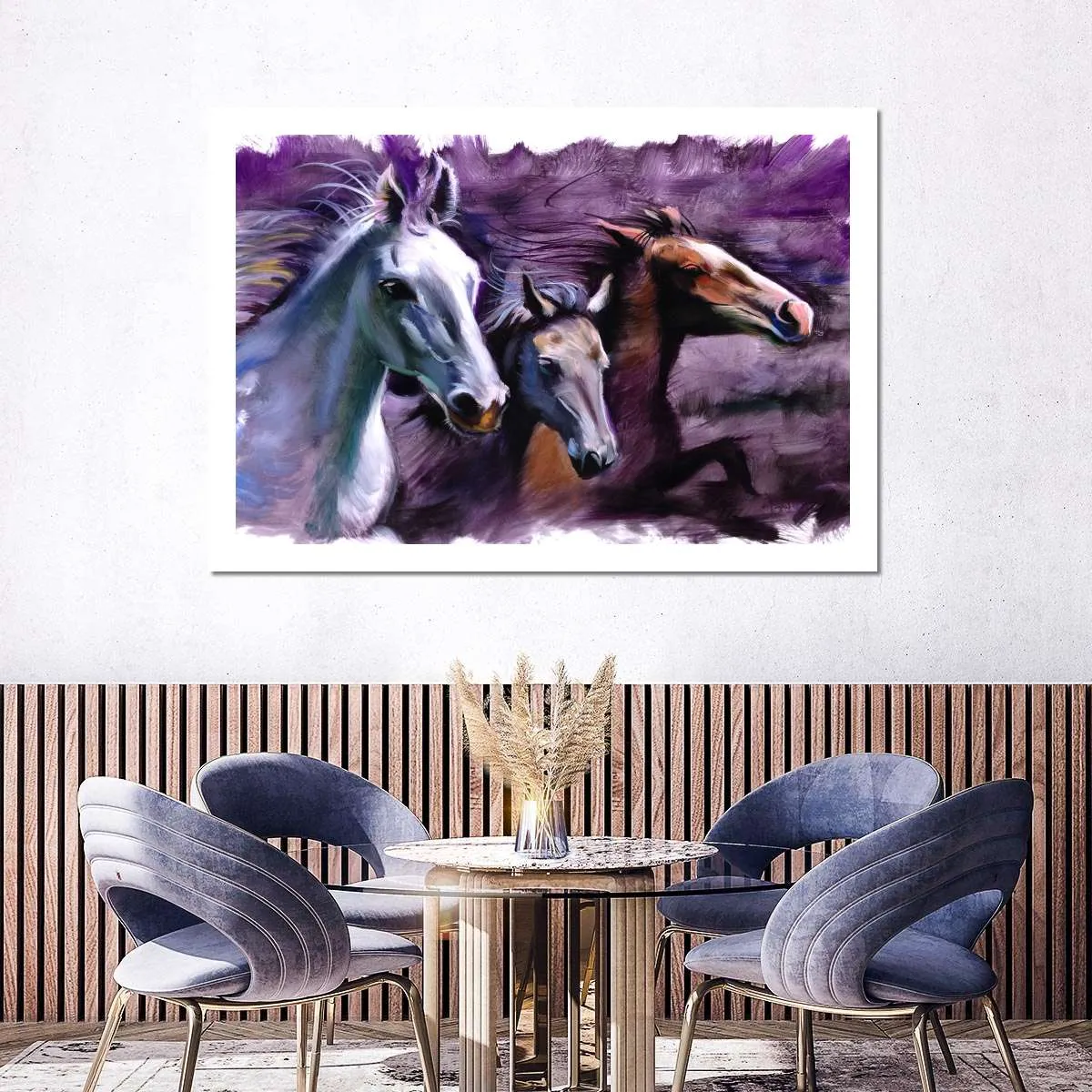 3 Horses Wall Art