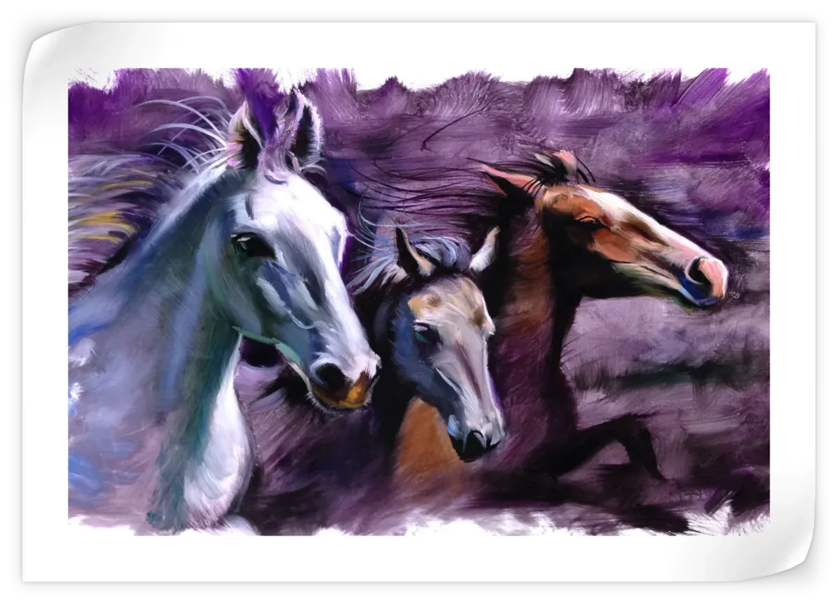 3 Horses Wall Art