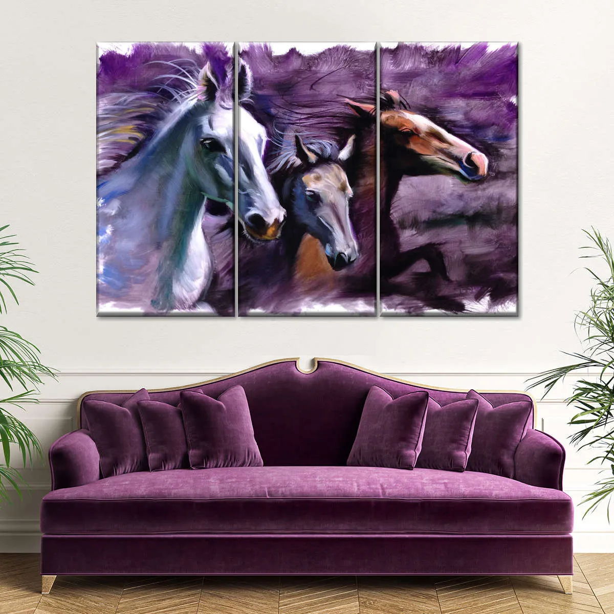 3 Horses Wall Art