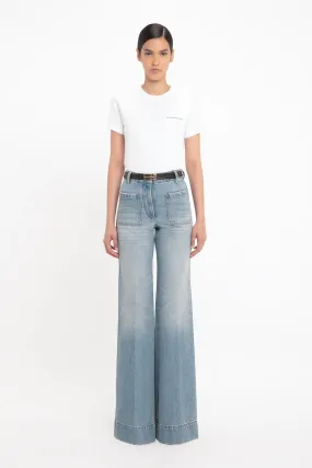 Alina High Waisted Jean In Pale Blue Wash