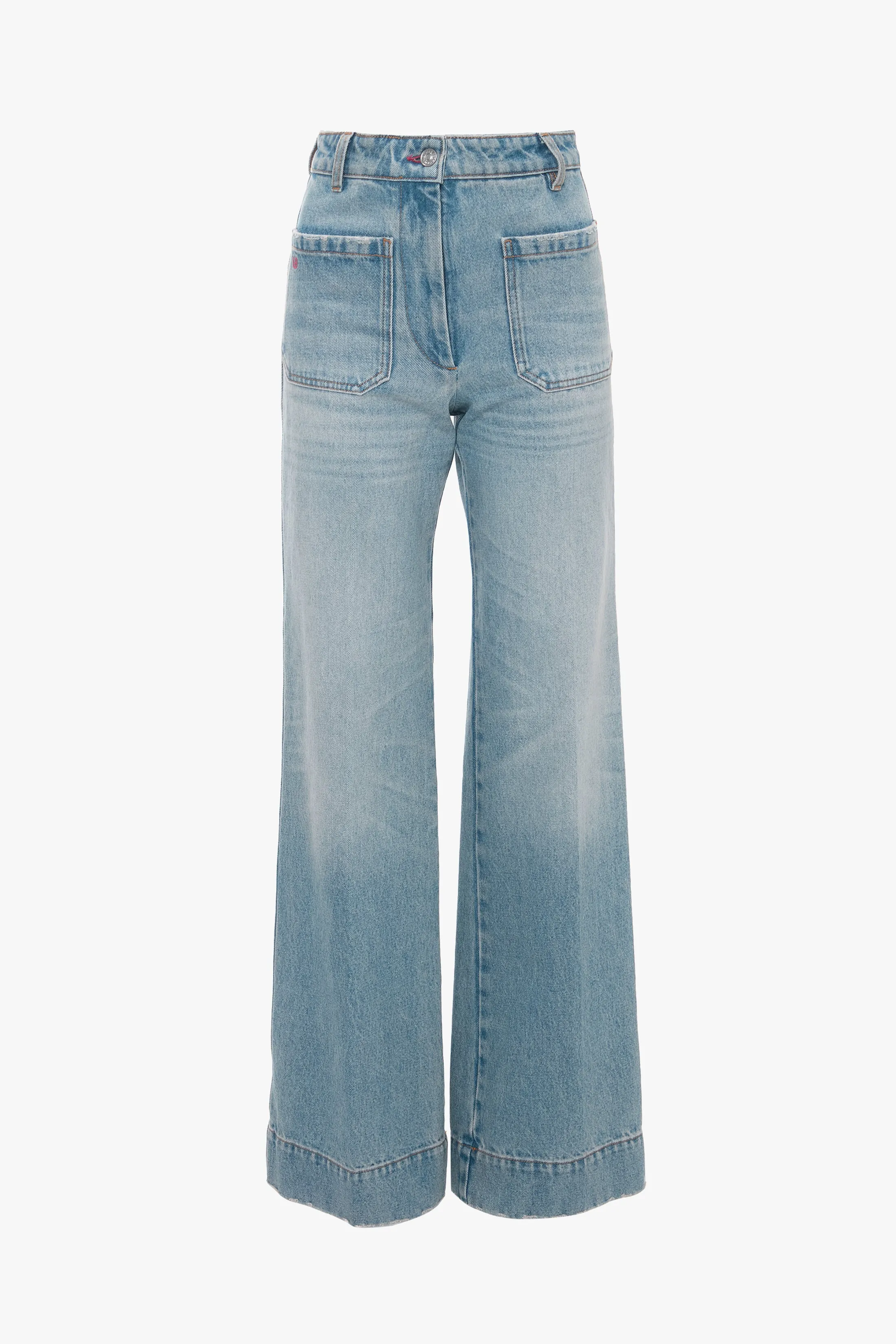 Alina High Waisted Jean In Pale Blue Wash