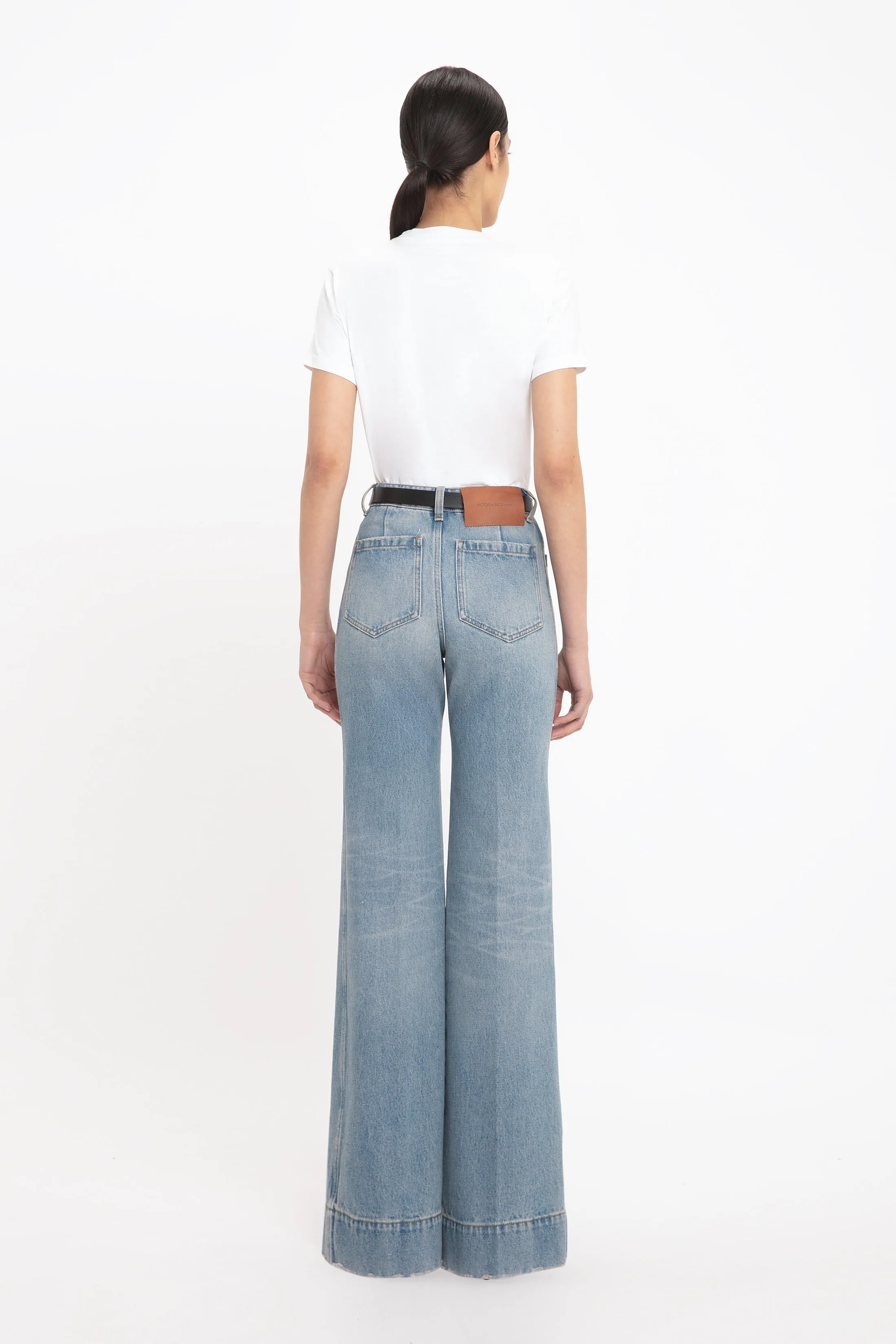 Alina High Waisted Jean In Pale Blue Wash