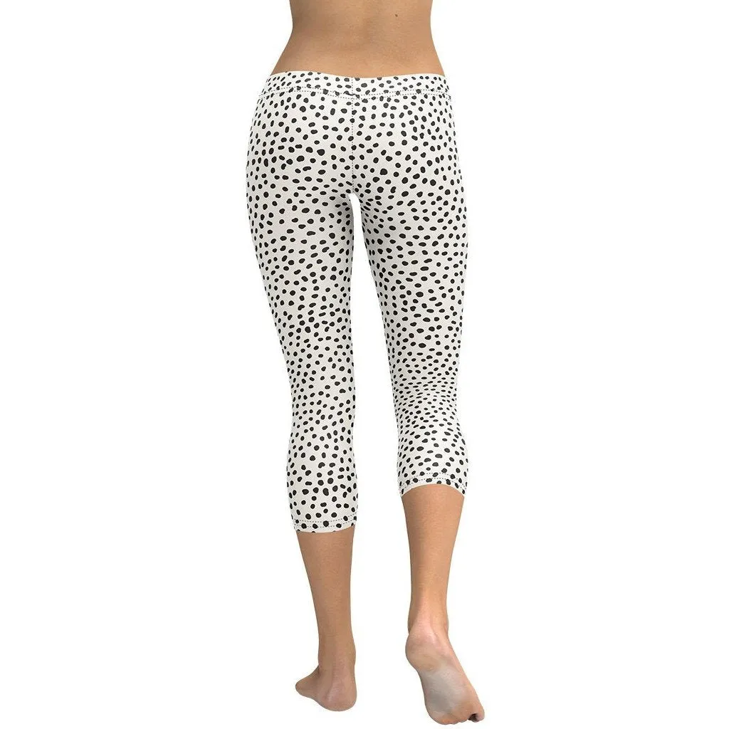 Beige Polka Dot Pattern Capris