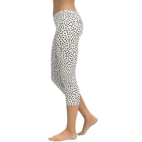 Beige Polka Dot Pattern Capris