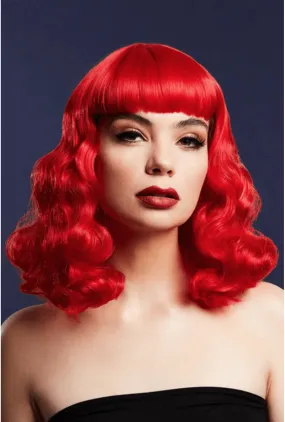 Bettie Wig with Short Fringe Red