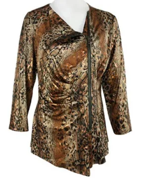 Boho Chic - Copper Snake, , with Shirred Mid Section, Top