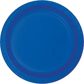 Bulk Cobalt Blue Paper 6.75 inch Dessert Plates (240 per Case)