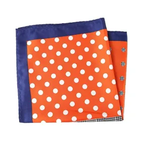 Classy Men Orange Multi-Pattern Pocket Square