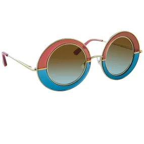 Erdem Ladies Oval Blue Sunglasses EDM27C4SUN