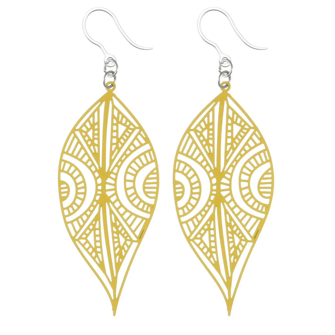 Henna Tattoo Dangles Hypoallergenic Earrings for Sensitive Ears Made with Plastic Posts