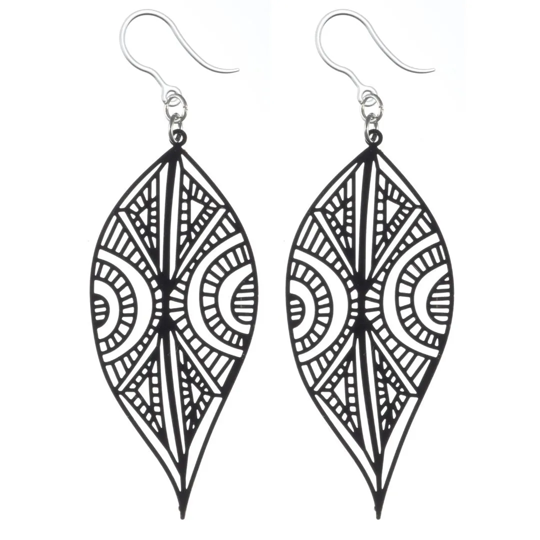 Henna Tattoo Dangles Hypoallergenic Earrings for Sensitive Ears Made with Plastic Posts