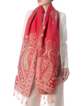 iB-iP Women's Flower Shawl Tassels Lightweight Embroidered Fashion Scarf