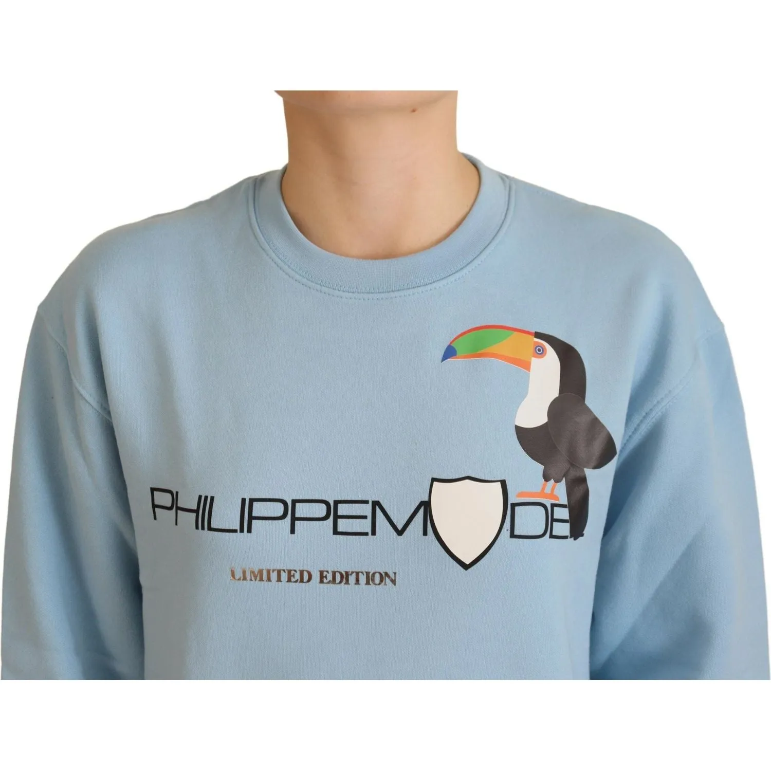 Philippe Model Chic Light Blue Logo Embellished Sweater