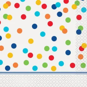 Rainbow Polka Dot Beverage Napkins (16ct)