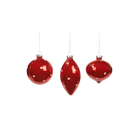 Red Polka Dot Glass Bauble