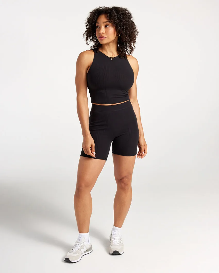 Rib High-Waist Biker Short