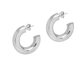 Shiny, Bold Hoops Silver - Large (Butterfly   Post)