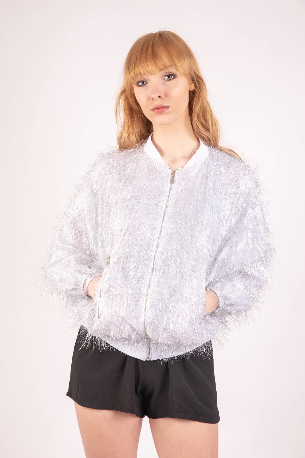 Sparkly Fringe Bomber jacket