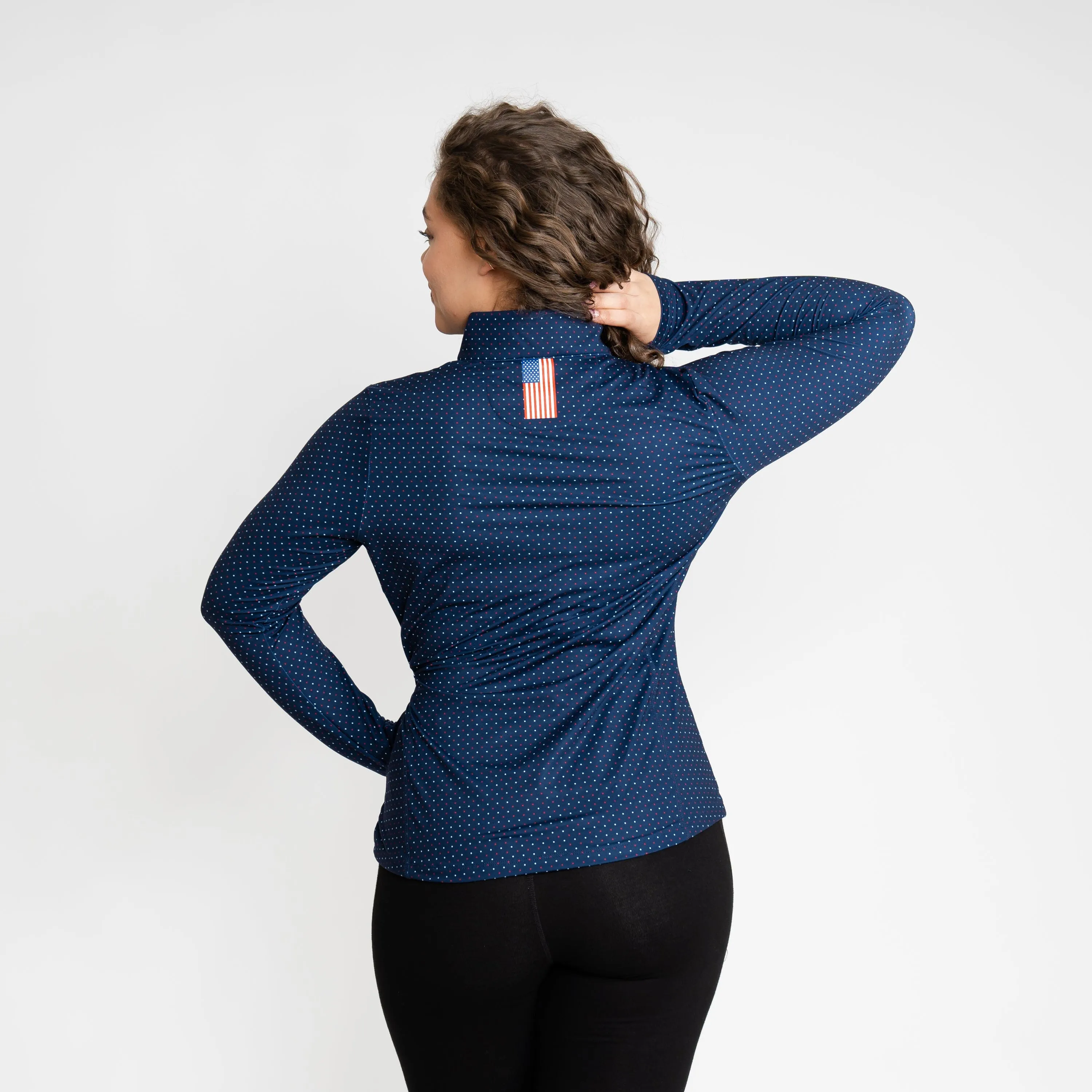 Stateside Dot Performance Q-Zip | The Stateside Dot - Evening Navy/Sunday Red - USA