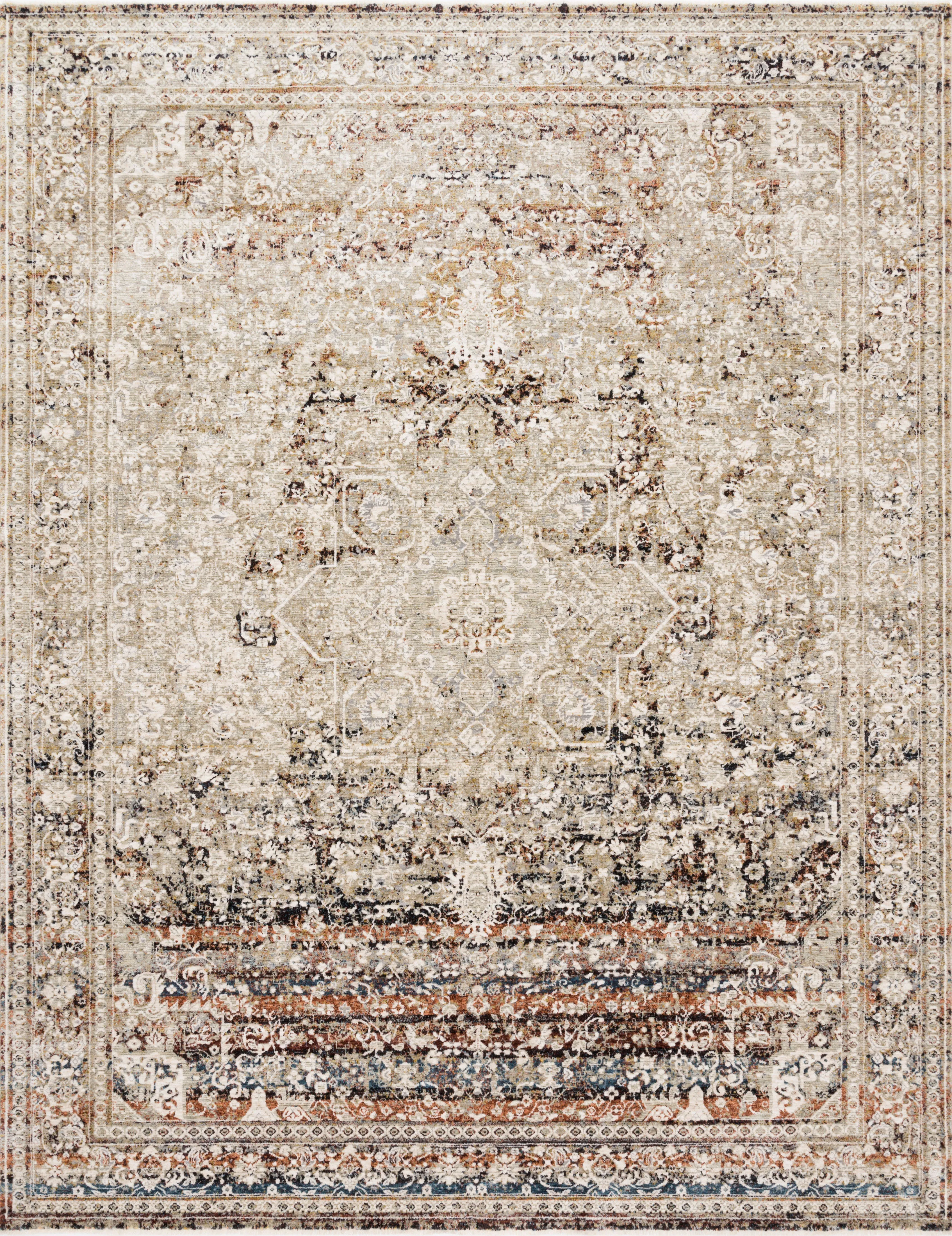 Theia Rug in Taupe & Brick