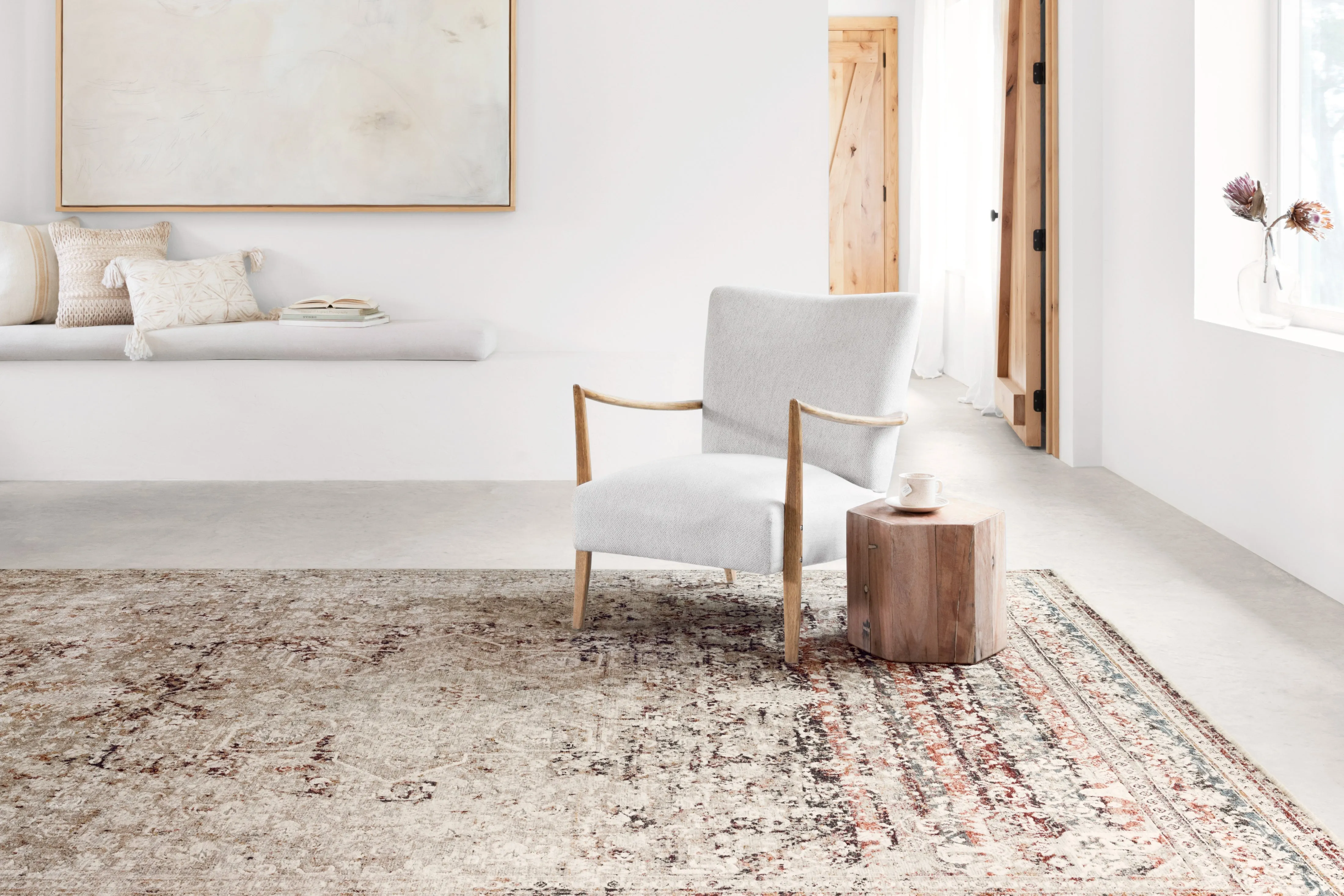 Theia Rug in Taupe & Brick