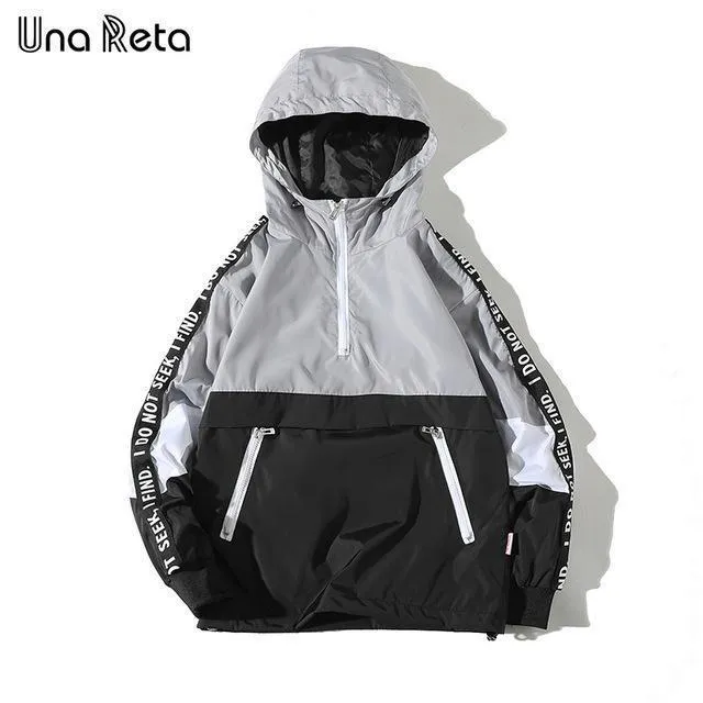 Una Reta Hooded Jackets Men 2019 New Patchwork Color