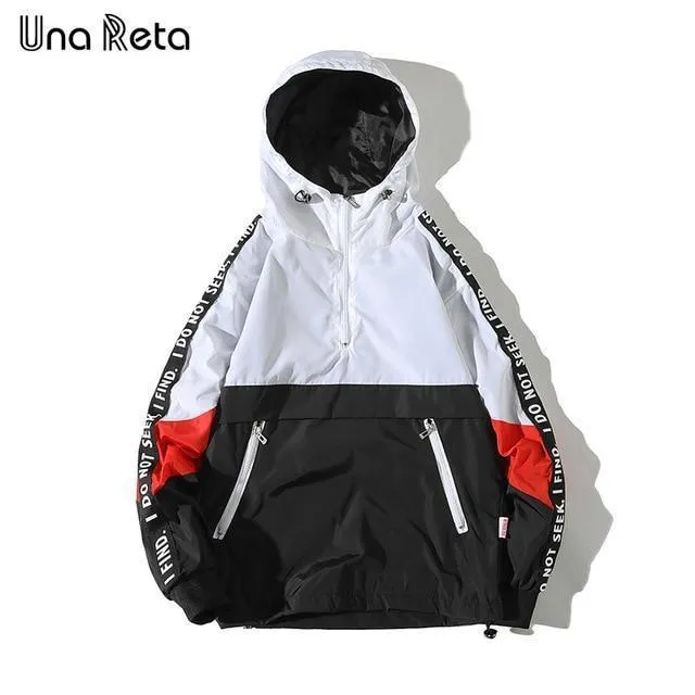 Una Reta Hooded Jackets Men 2019 New Patchwork Color