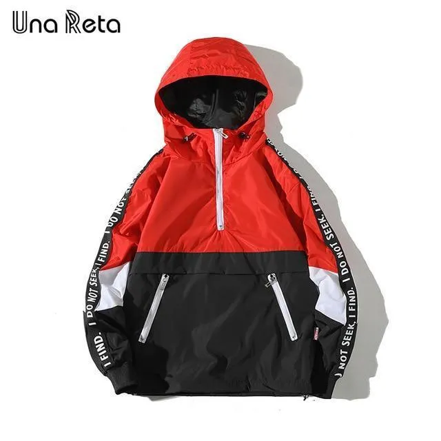 Una Reta Hooded Jackets Men 2019 New Patchwork Color