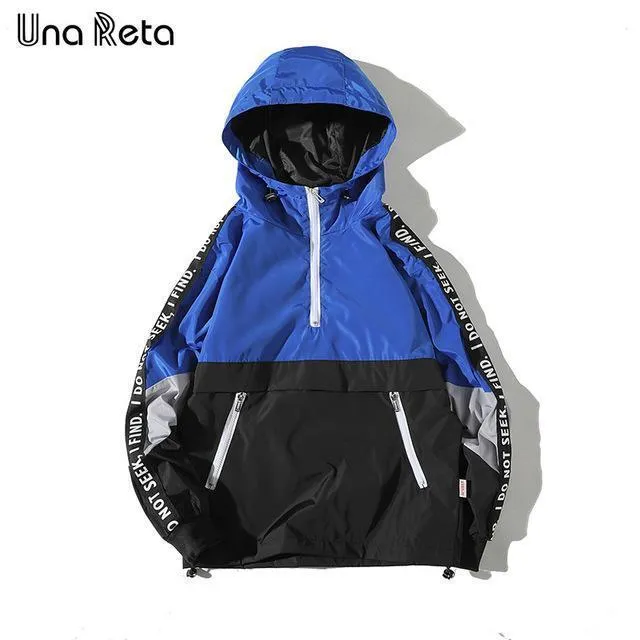 Una Reta Hooded Jackets Men 2019 New Patchwork Color