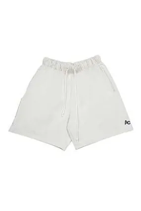 Unisex White High-Waisted Oversized Shorts