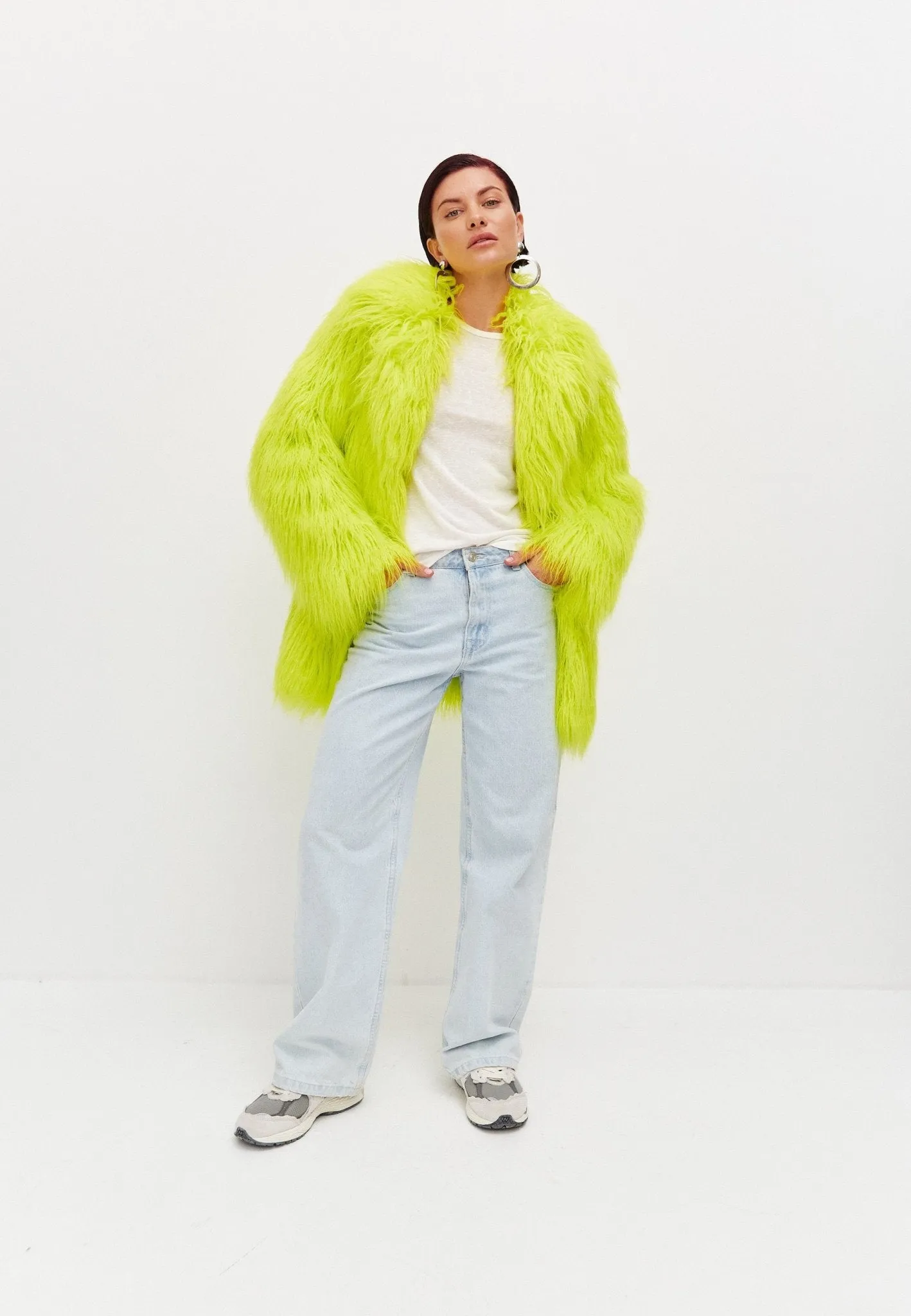 Winter Warm Faux Fur Jacket - Green